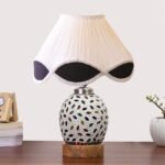 Multicolor Table Lamp | Artistic Mosaic Glass with Sturdy Wood Base | Decorative Ambient Light for Home D�cor | Perfect Blend of Modern & Traditional Style – Model DG297