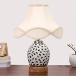 Multicolor Table Lamp | Artistic Mosaic Glass with Sturdy Wood Base | Decorative Ambient Light for Home D�cor | Perfect Blend of Modern & Traditional Style – Model DG298