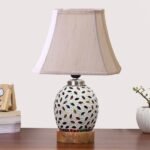 Multicolor Table Lamp | Artistic Mosaic Glass with Sturdy Wood Base | Decorative Ambient Light for Home D�cor | Perfect Blend of Modern & Traditional Style – Model DG299