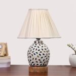 Multicolor Table Lamp | Artistic Mosaic Glass with Sturdy Wood Base | Decorative Ambient Light for Home D�cor | Perfect Blend of Modern & Traditional Style – Model DG300