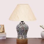 Multicolor Table Lamp | Artistic Mosaic Glass with Sturdy Wood Base | Decorative Ambient Light for Home D�cor | Perfect Blend of Modern & Traditional Style – Model DG301