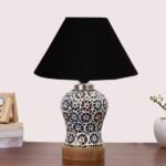 Multicolor Table Lamp | Artistic Mosaic Glass with Sturdy Wood Base | Decorative Ambient Light for Home D�cor | Perfect Blend of Modern & Traditional Style – Model DG302