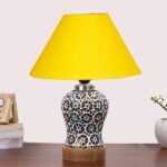 Multicolor Table Lamp | Artistic Mosaic Glass with Sturdy Wood Base | Decorative Ambient Light for Home D�cor | Perfect Blend of Modern & Traditional Style – Model DG3