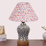 Multicolor Table Lamp | Artistic Mosaic Glass with Sturdy Wood Base | Decorative Ambient Light for Home D�cor | Perfect Blend of Modern & Traditional Style – Model DG315