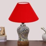 Multicolor Table Lamp | Artistic Mosaic Glass with Sturdy Wood Base | Decorative Ambient Light for Home D�cor | Perfect Blend of Modern & Traditional Style – Model DG328