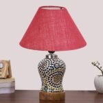 Multicolor Table Lamp | Artistic Mosaic Glass with Sturdy Wood Base | Decorative Ambient Light for Home D�cor | Perfect Blend of Modern & Traditional Style – Model DG334