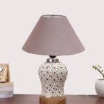 Multicolor Table Lamp | Artistic Mosaic Glass with Sturdy Wood Base | Decorative Ambient Light for Home D�cor | Perfect Blend of Modern & Traditional Style – Model DG356