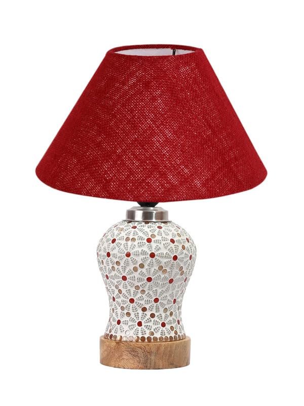 Multicolor Table Lamp | Artistic Mosaic Glass with Sturdy Wood Base | Decorative Ambient Light for Home D�cor | Perfect Blend of Modern & Traditional Style - Model DG360