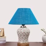 Multicolor Table Lamp | Artistic Mosaic Glass with Sturdy Wood Base | Decorative Ambient Light for Home D�cor | Perfect Blend of Modern & Traditional Style – Model DG361