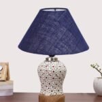 Multicolor Table Lamp | Artistic Mosaic Glass with Sturdy Wood Base | Decorative Ambient Light for Home D�cor | Perfect Blend of Modern & Traditional Style – Model DG362
