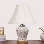 Multicolor Table Lamp | Artistic Mosaic Glass with Sturdy Wood Base | Decorative Ambient Light for Home D�cor | Perfect Blend of Modern & Traditional Style – Model DG366