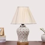 Multicolor Table Lamp | Artistic Mosaic Glass with Sturdy Wood Base | Decorative Ambient Light for Home D�cor | Perfect Blend of Modern & Traditional Style – Model DG375