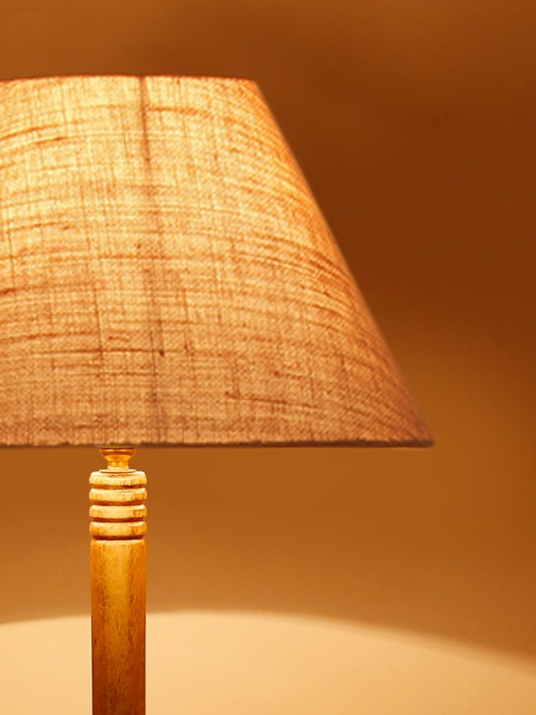 Beige Jute Conical Wooden Floor Lamp -27-(14x55.75inches) -Tripod Natural