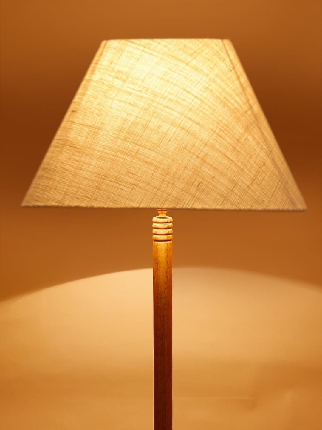 White Jute Conical Wooden Floor Lamp -28-(14x55.75inches) -Tripod Natural