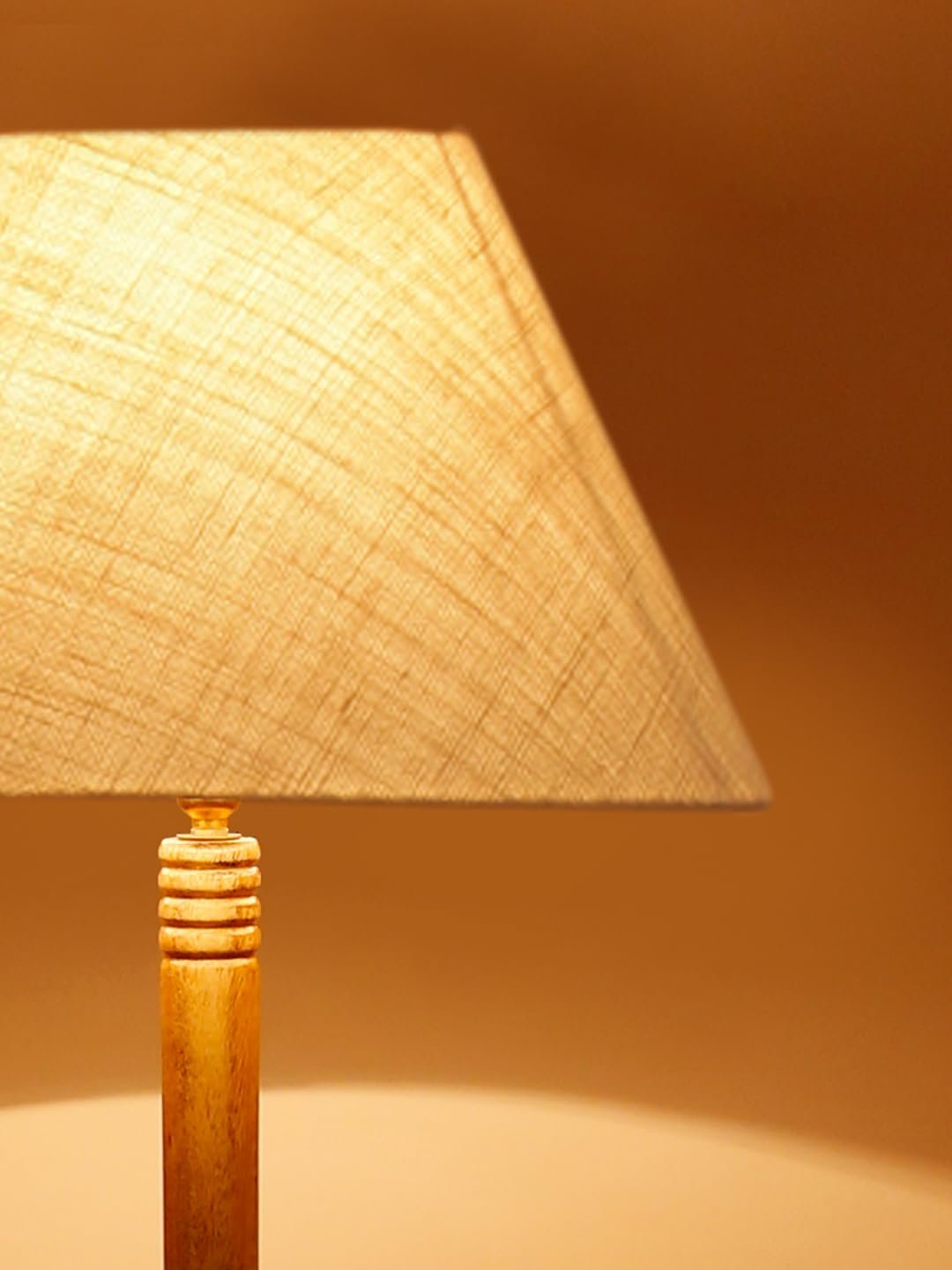 White Jute Conical Wooden Floor Lamp -28-(14x55.75inches) -Tripod Natural