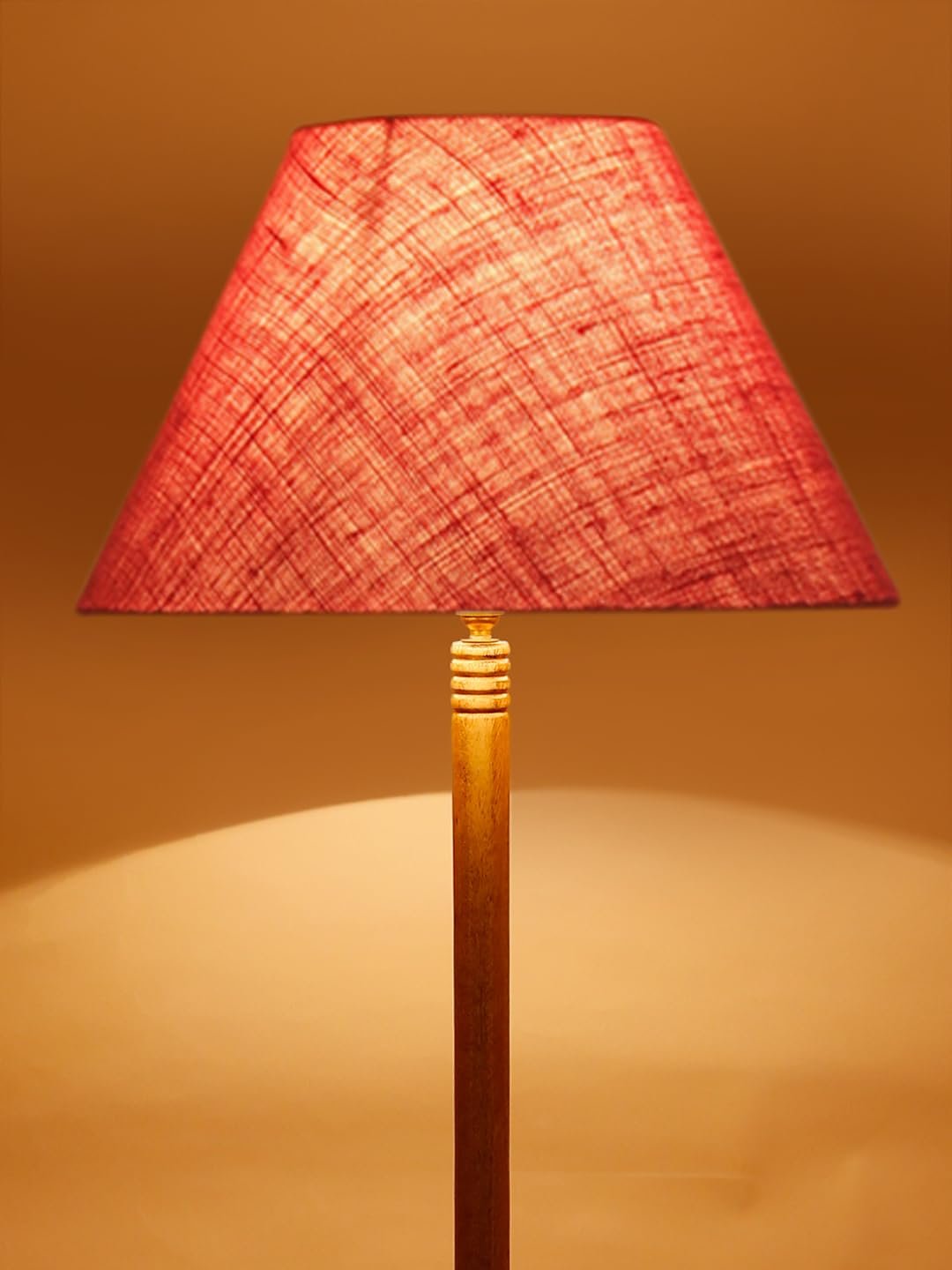 Pink Jute Conical Wooden Floor Lamp -29-(14x55.75inches) -Tripod Natural
