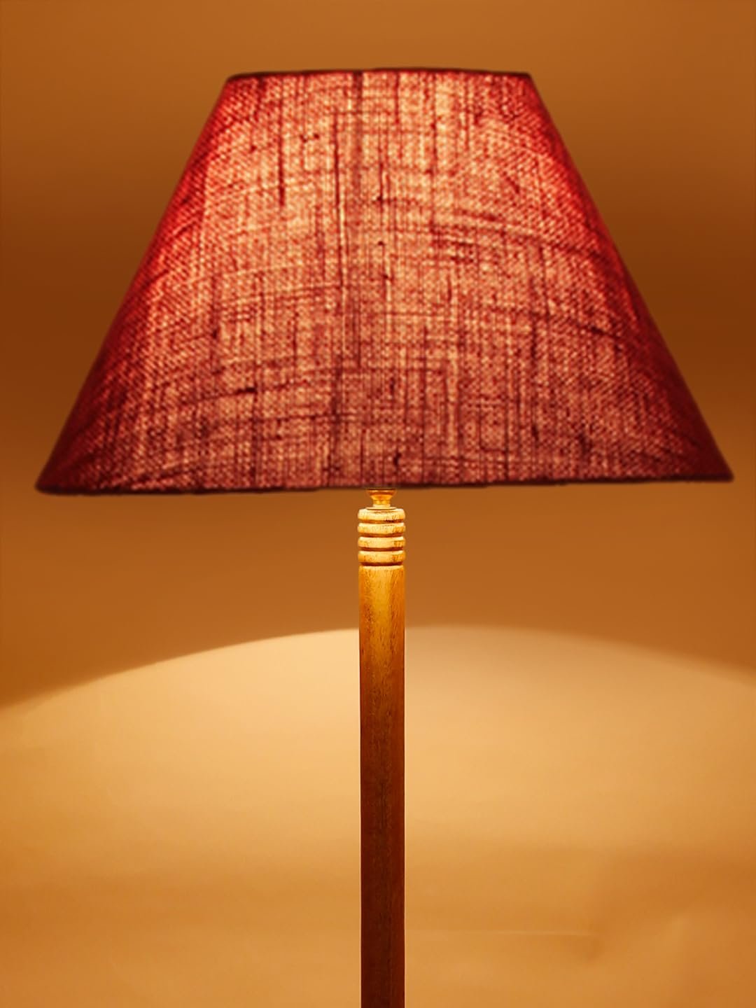 Maroon Jute Conical Wooden Floor Lamp -30-(14x55.75inches) -Tripod Natural