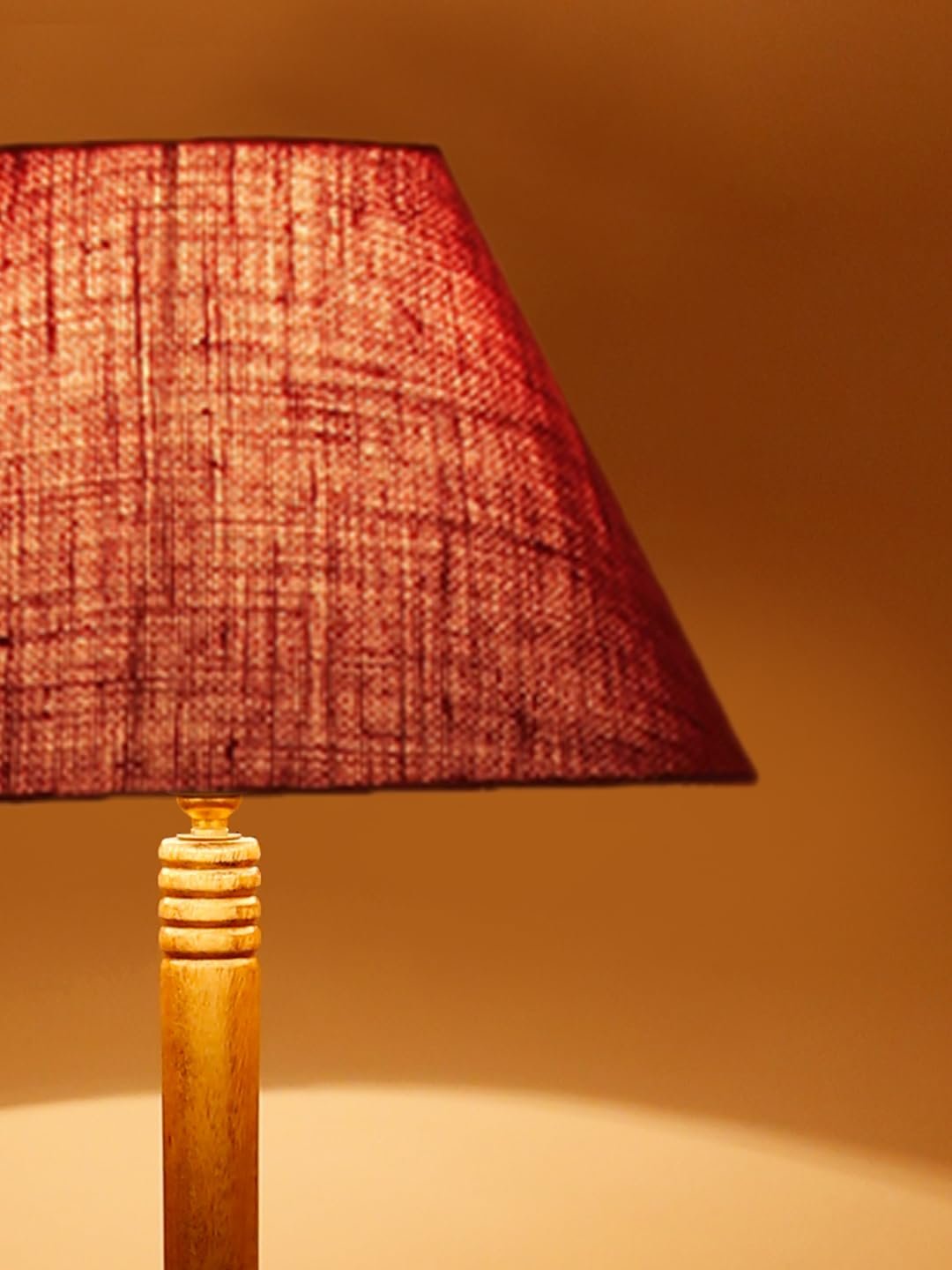 Maroon Jute Conical Wooden Floor Lamp -30-(14x55.75inches) -Tripod Natural