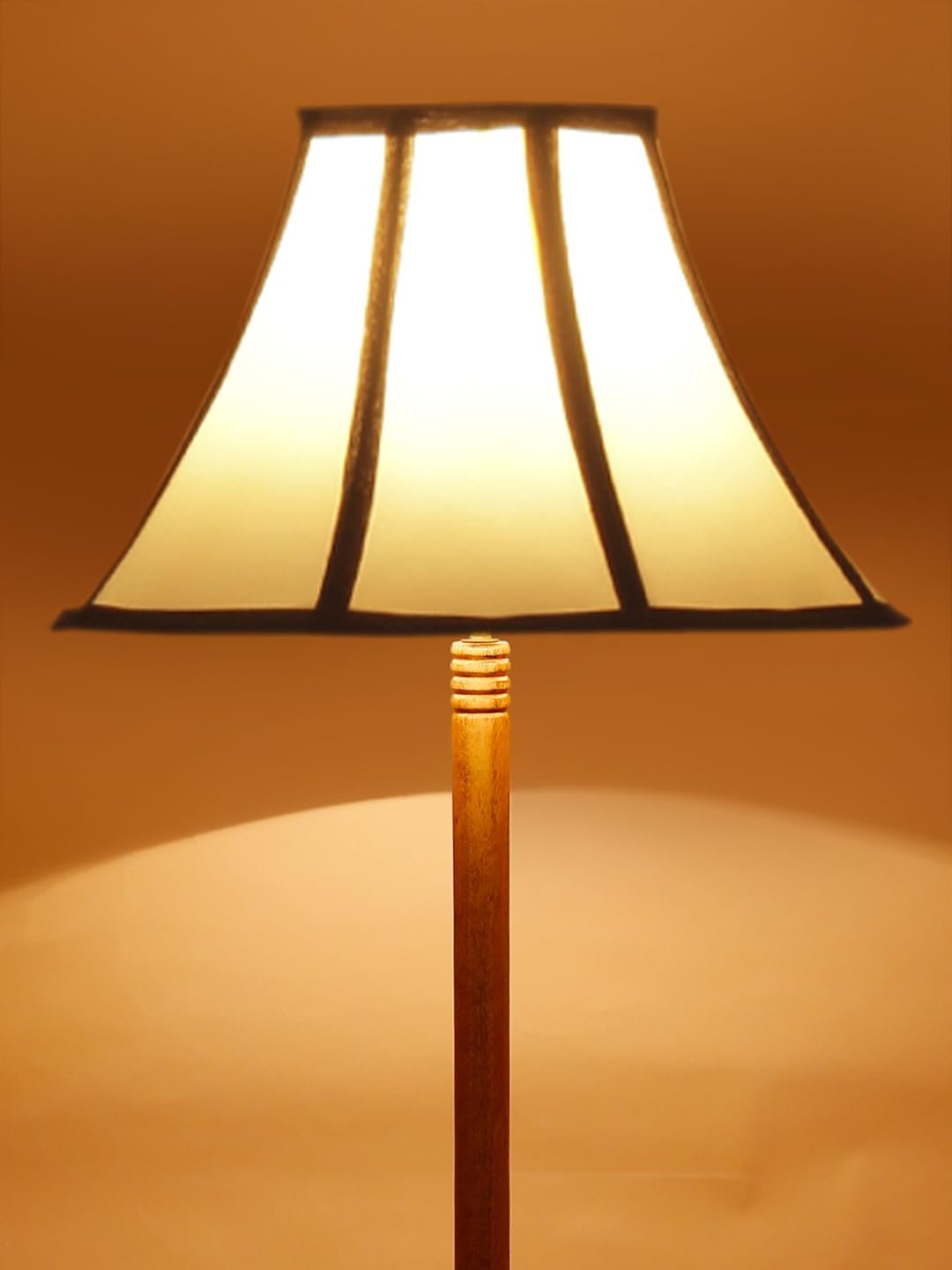 Multiclored Cotton Wooden Floor Lamp -39-(12x54.8inches) -Tripod Natural