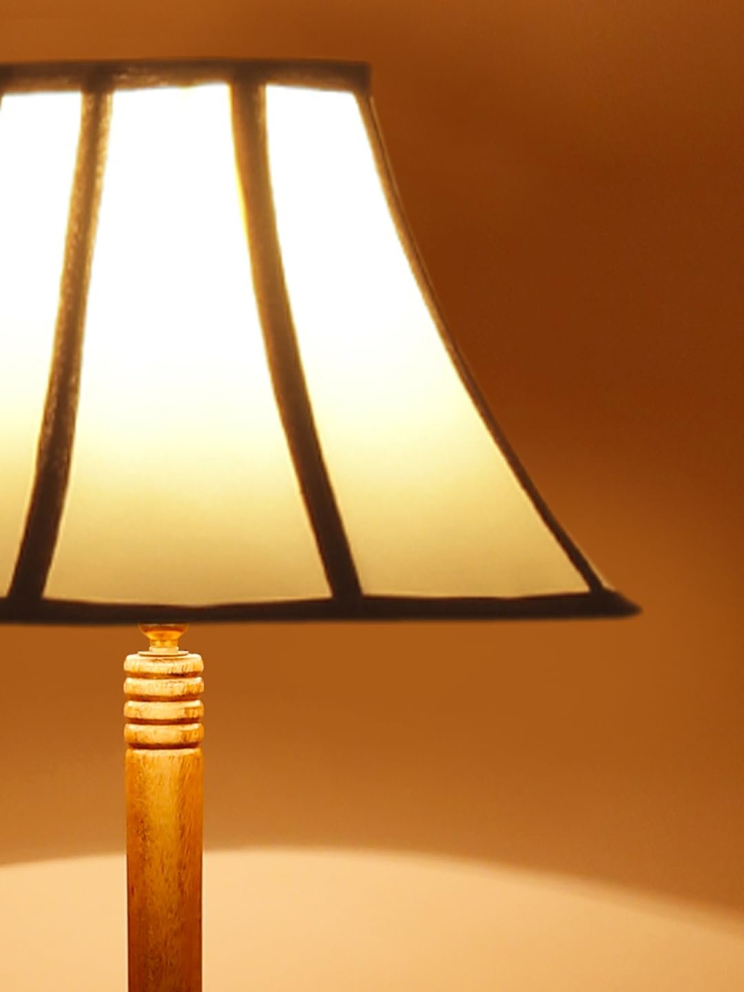 Multiclored Cotton Wooden Floor Lamp -39-(12x54.8inches) -Tripod Natural