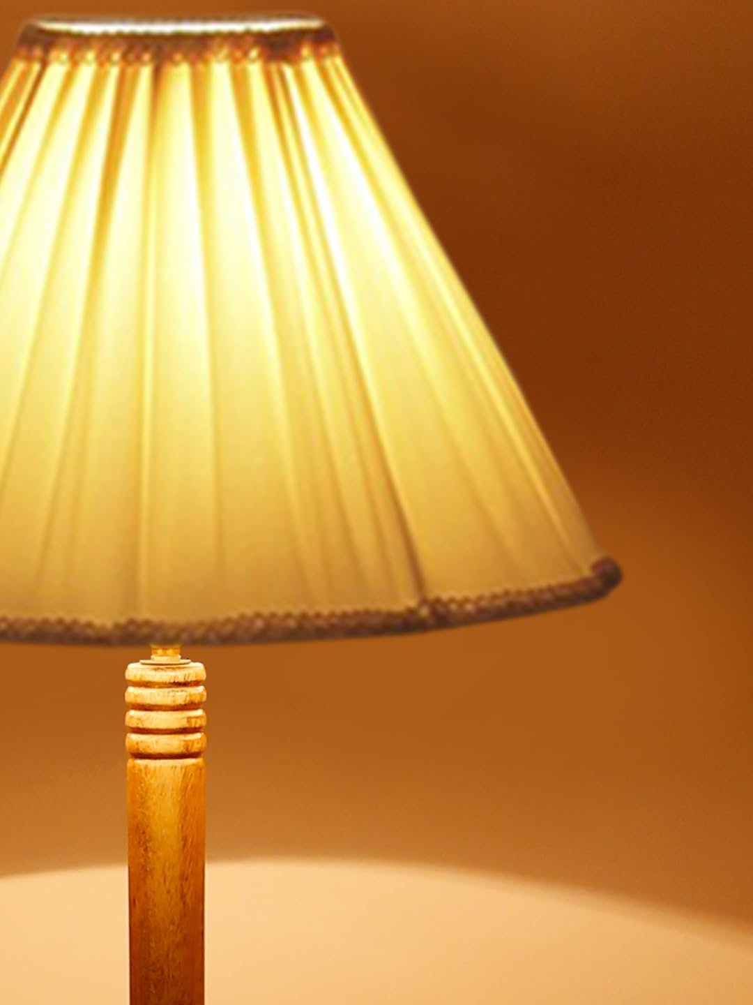 Vintage Cotton Shade Wood Floor Lamp -44-(12x53.75inches-Tripod Natural