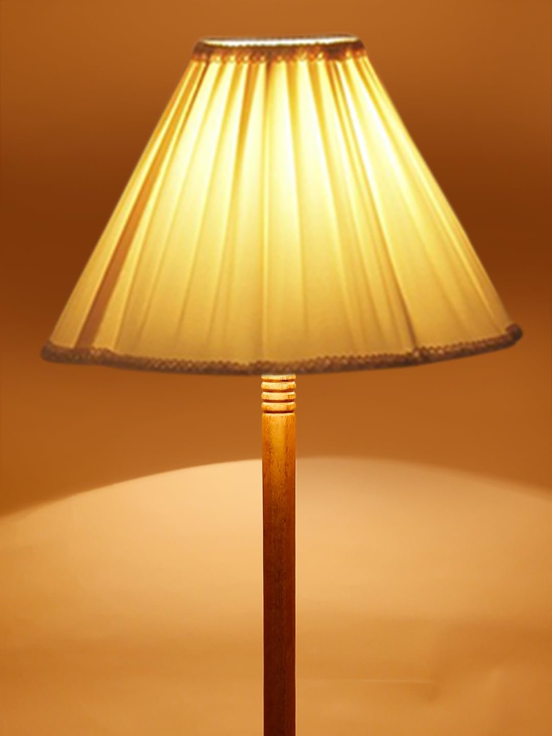 Vintage Cotton Shade Wood Floor Lamp -44-(12x53.75inches-Tripod Natural