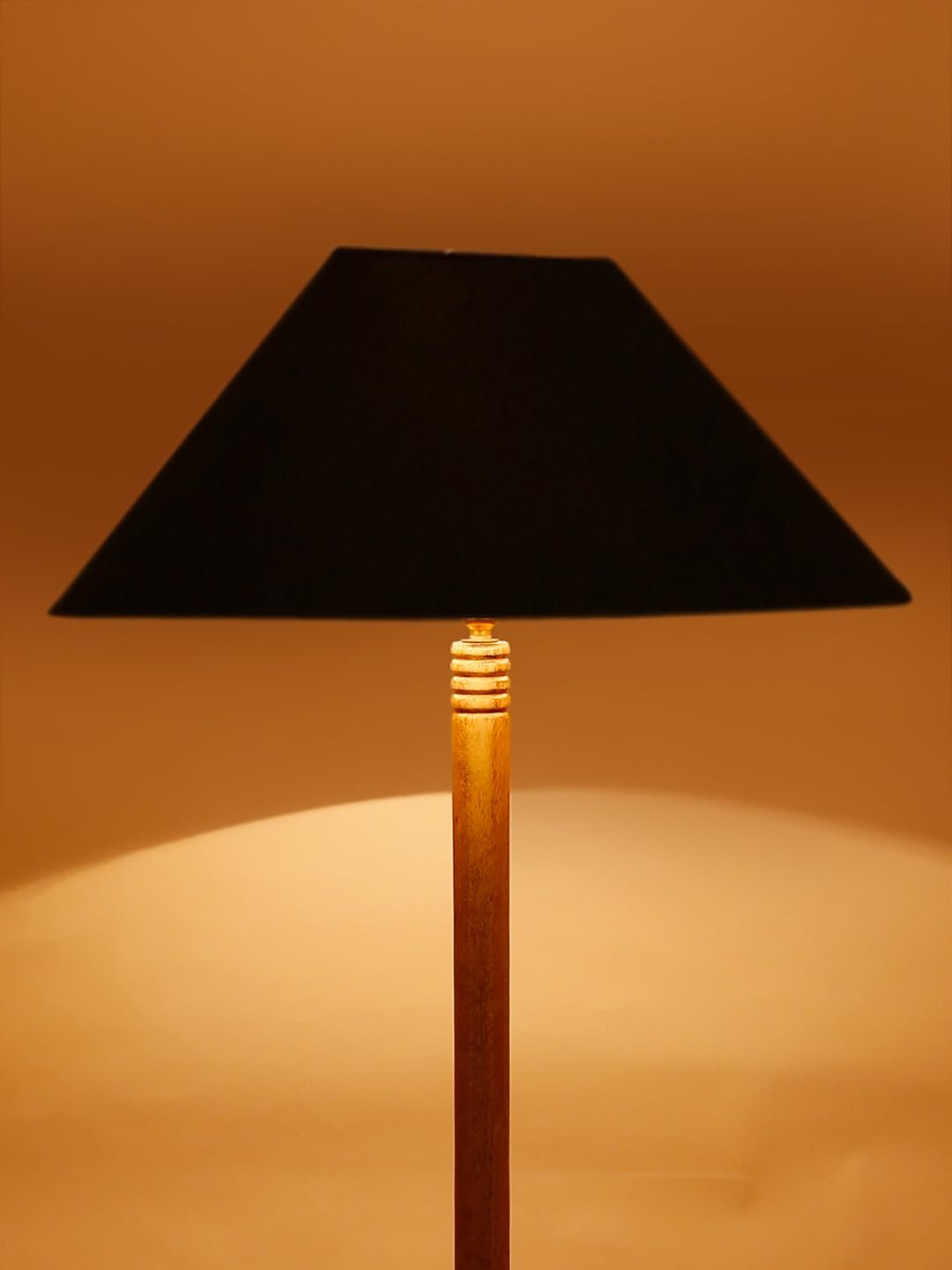 Black Cotton Coolie Floor Lamp -48(13x53.75 inches)-Tripod Natural