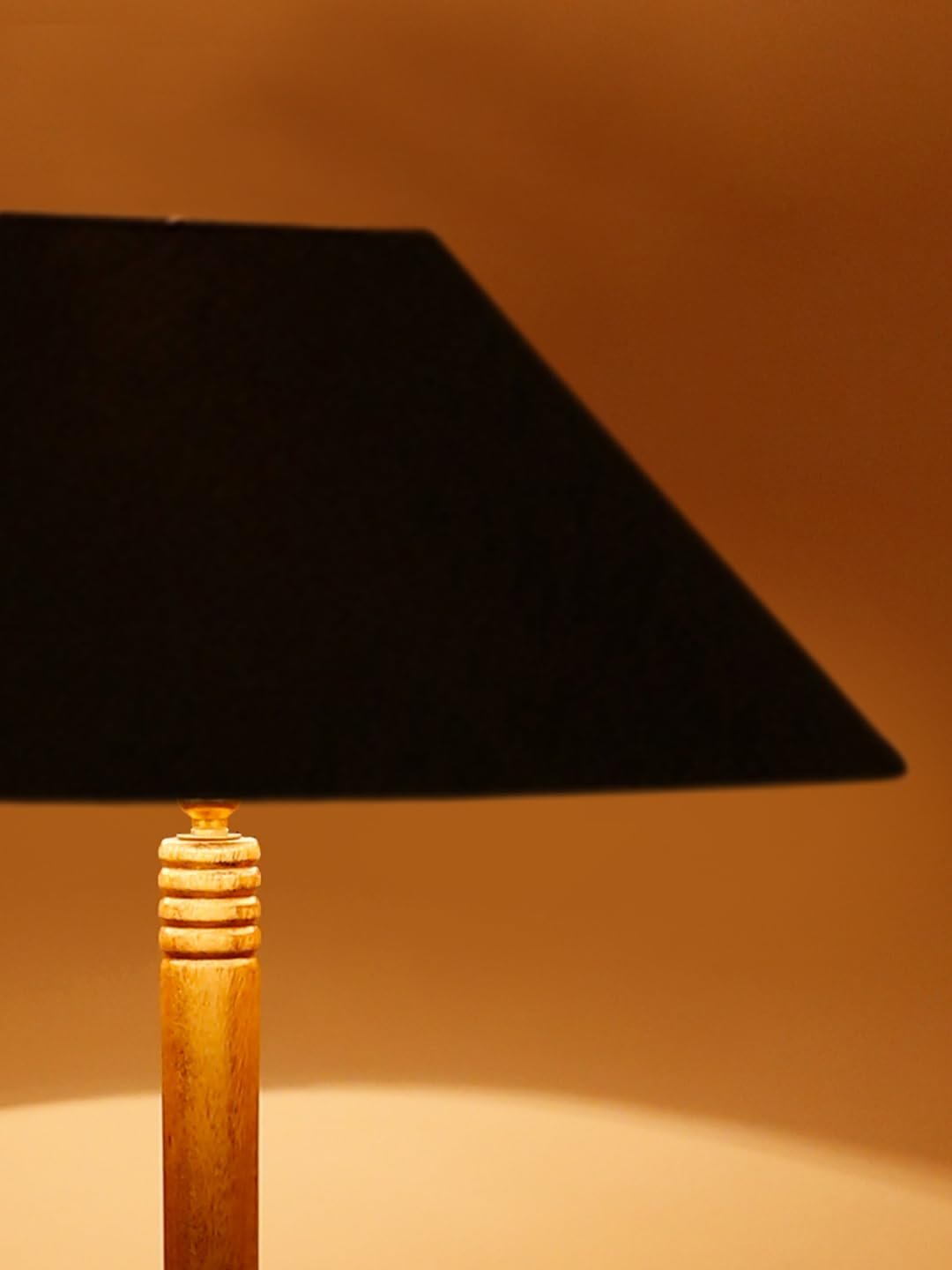 Black Cotton Coolie Floor Lamp -48(13x53.75 inches)-Tripod Natural