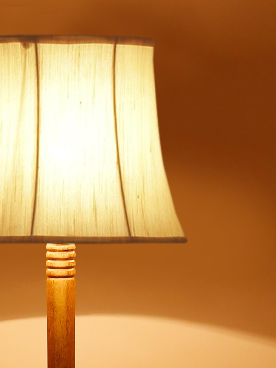 Soft Back Cotton Off-White Wooden Floor Lamp -53(12x56 Inches)-Tripod Natural