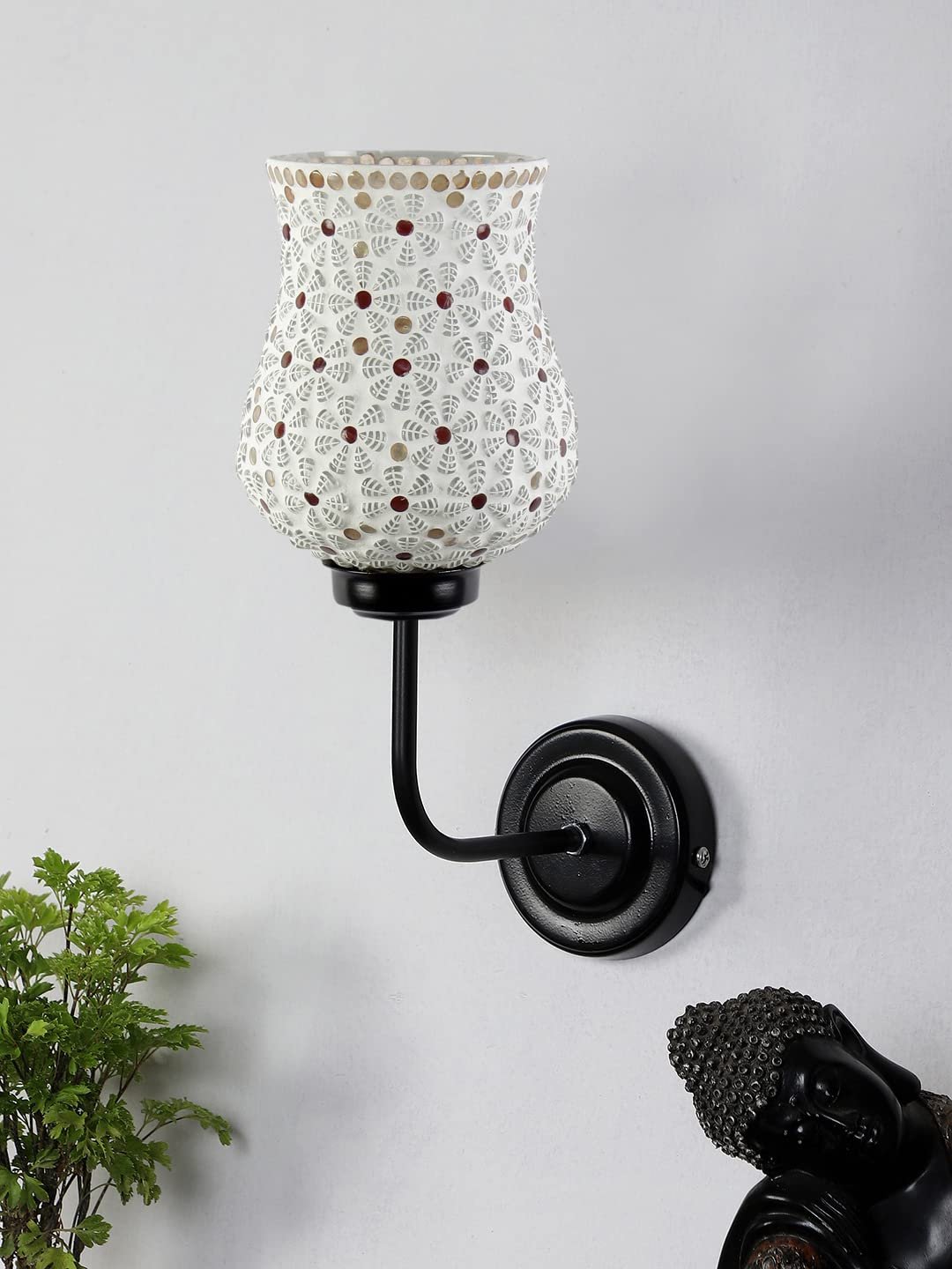 Multicolor Wall Lamp | Elegant Mosaic Glass & Wood Design | Stylish Ambient Light for Home, Office, Living Room, Bedroom, Hallway | Modern Decorative Wall Sconce - Model DGJ01