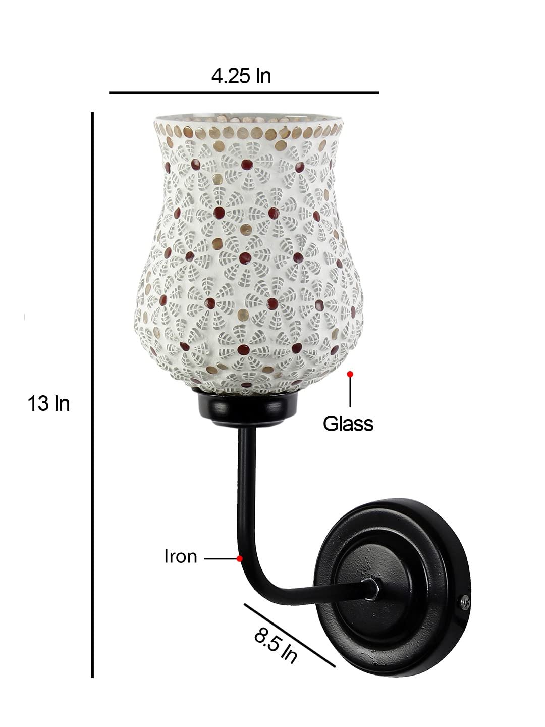 Multicolor Wall Lamp | Elegant Mosaic Glass & Wood Design | Stylish Ambient Light for Home, Office, Living Room, Bedroom, Hallway | Modern Decorative Wall Sconce - Model DGJ01