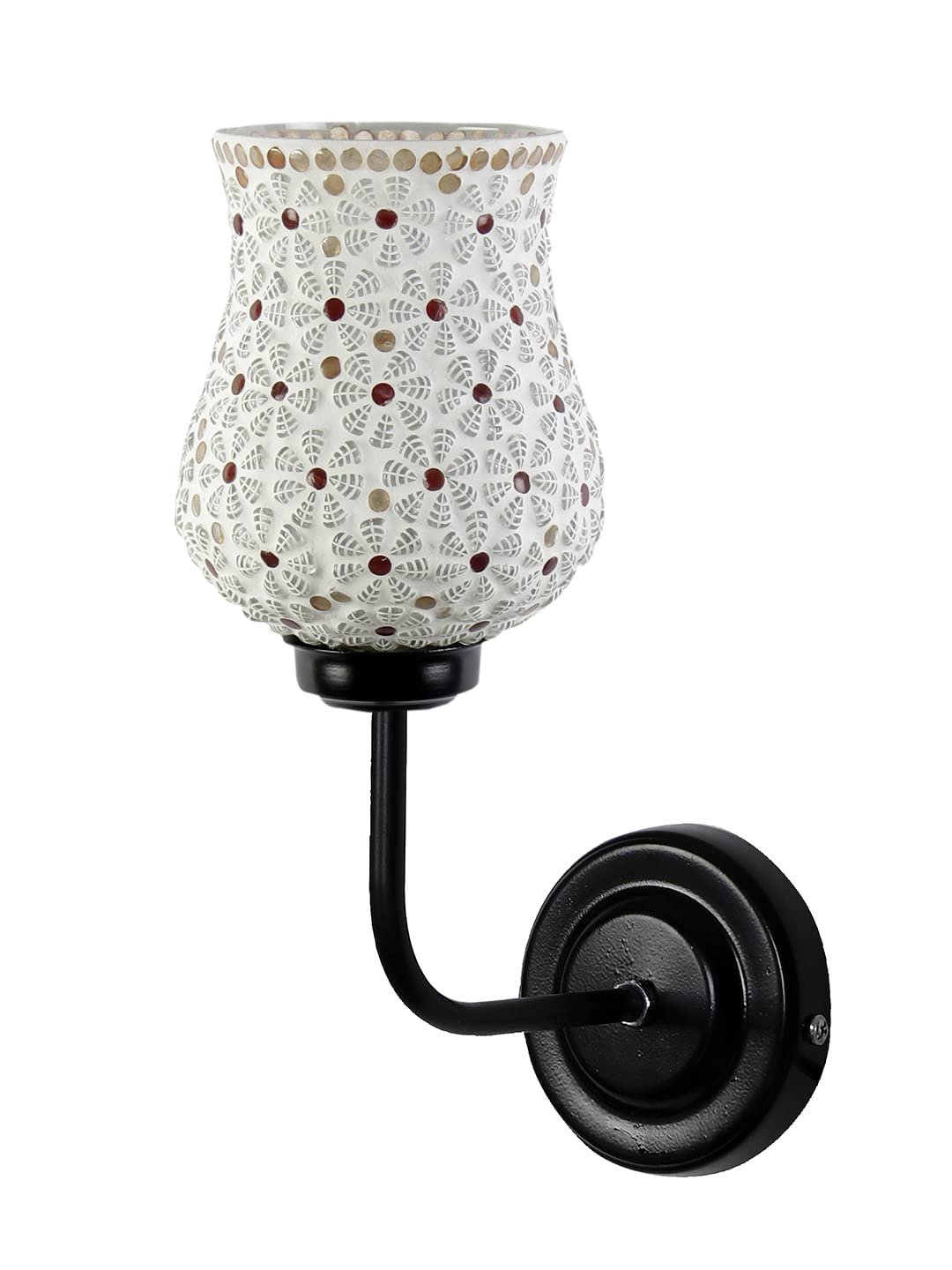 Multicolor Wall Lamp | Elegant Mosaic Glass & Wood Design | Stylish Ambient Light for Home, Office, Living Room, Bedroom, Hallway | Modern Decorative Wall Sconce - Model DGJ01