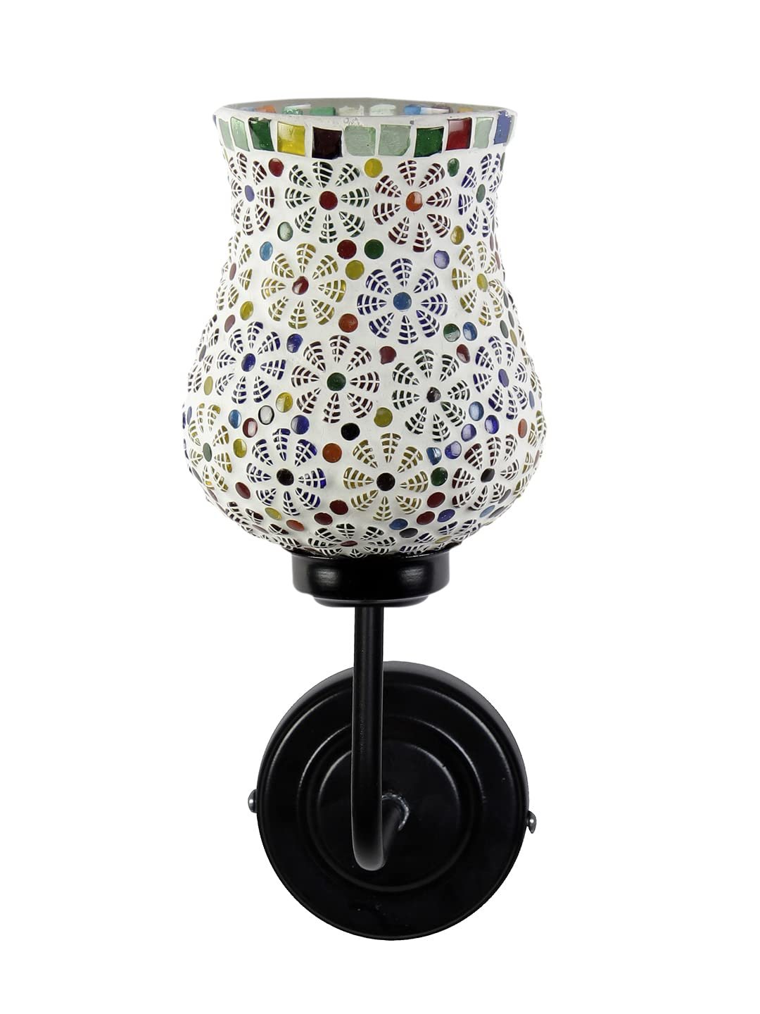 Multicolor Wall Lamp | Elegant Mosaic Glass & Wood Design | Stylish Ambient Light for Home, Office, Living Room, Bedroom, Hallway | Modern Decorative Wall Sconce - Model DGJ02