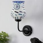 Multicolor Wall Lamp | Elegant Mosaic Glass & Wood Design | Stylish Ambient Light for Home, Office, Living Room, Bedroom, Hallway | Modern Decorative Wall Sconce – Model DGJ