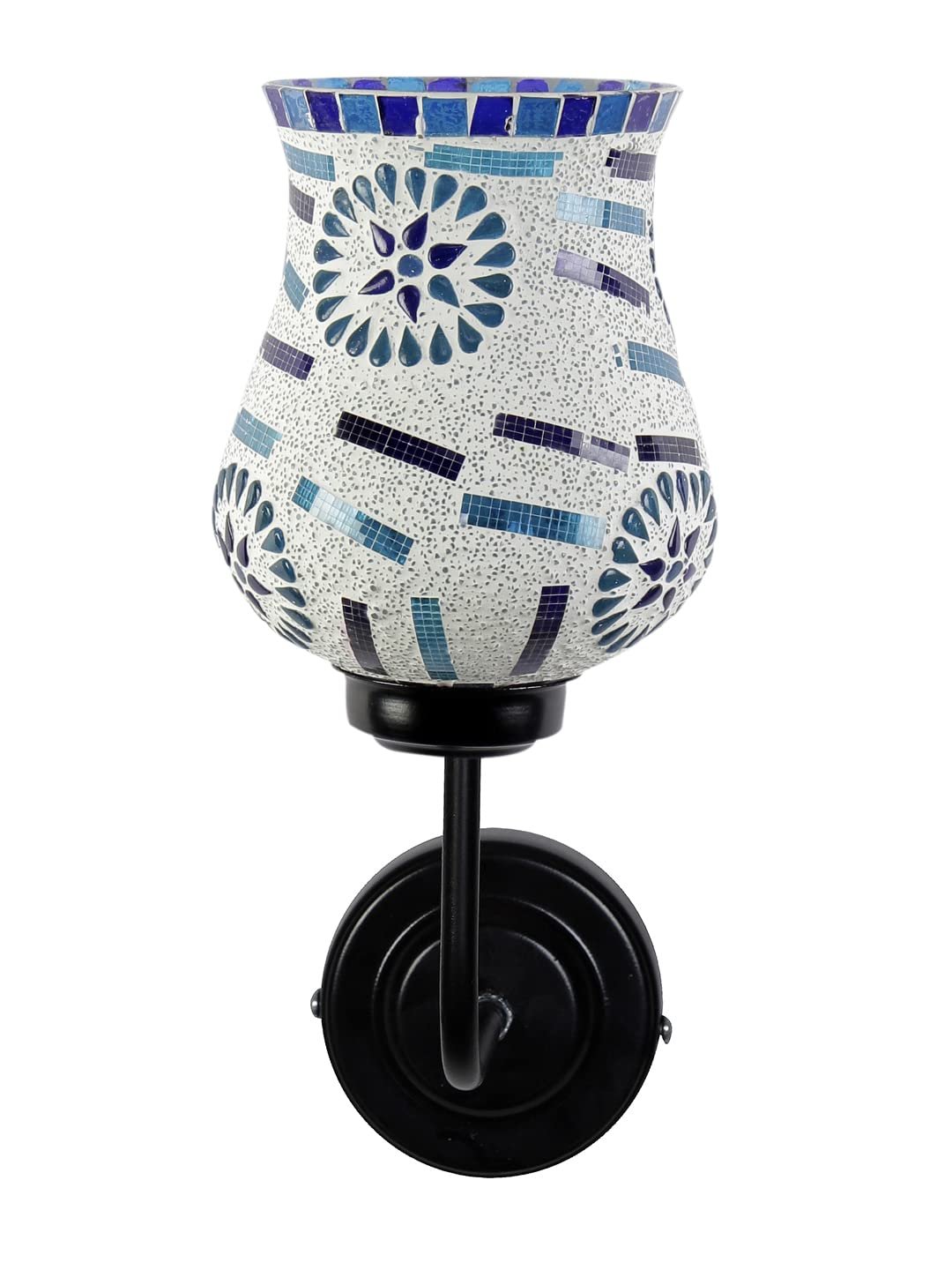 Multicolor Wall Lamp | Elegant Mosaic Glass & Wood Design | Stylish Ambient Light for Home, Office, Living Room, Bedroom, Hallway | Modern Decorative Wall Sconce - Model DGJ