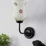 Multicolor Wall Lamp | Elegant Mosaic Glass & Wood Design | Stylish Ambient Light for Home, Office, Living Room, Bedroom, Hallway | Modern Decorative Wall Sconce – Model DGJ07