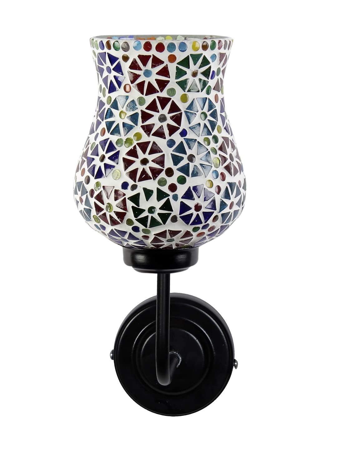 Multicolor Wall Lamp | Elegant Mosaic Glass & Wood Design | Stylish Ambient Light for Home, Office, Living Room, Bedroom, Hallway | Modern Decorative Wall Sconce - Model DGJ11