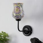 Multicolor Wall Lamp | Elegant Mosaic Glass & Wood Design | Stylish Ambient Light for Home, Office, Living Room, Bedroom, Hallway | Modern Decorative Wall Sconce – Model DGJ12