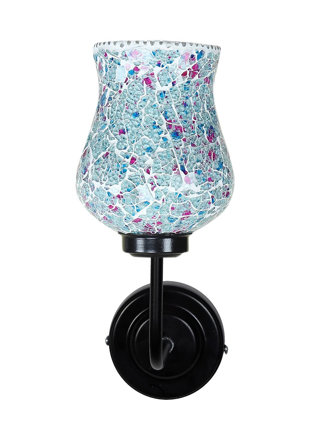 Multicolor Wall Lamp | Elegant Mosaic Glass & Wood Design | Stylish Ambient Light for Home, Office, Living Room, Bedroom, Hallway | Modern Decorative Wall Sconce - Model DGJ13