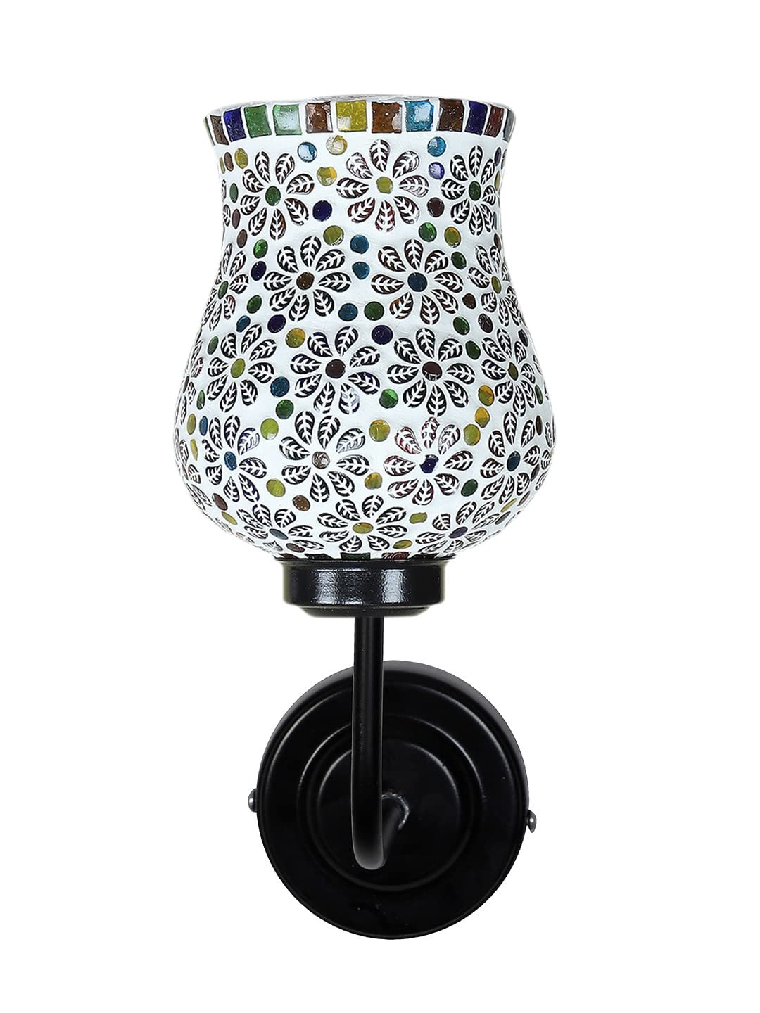 Multicolor Wall Lamp | Elegant Mosaic Glass & Wood Design | Stylish Ambient Light for Home, Office, Living Room, Bedroom, Hallway | Modern Decorative Wall Sconce - Model DGJ14