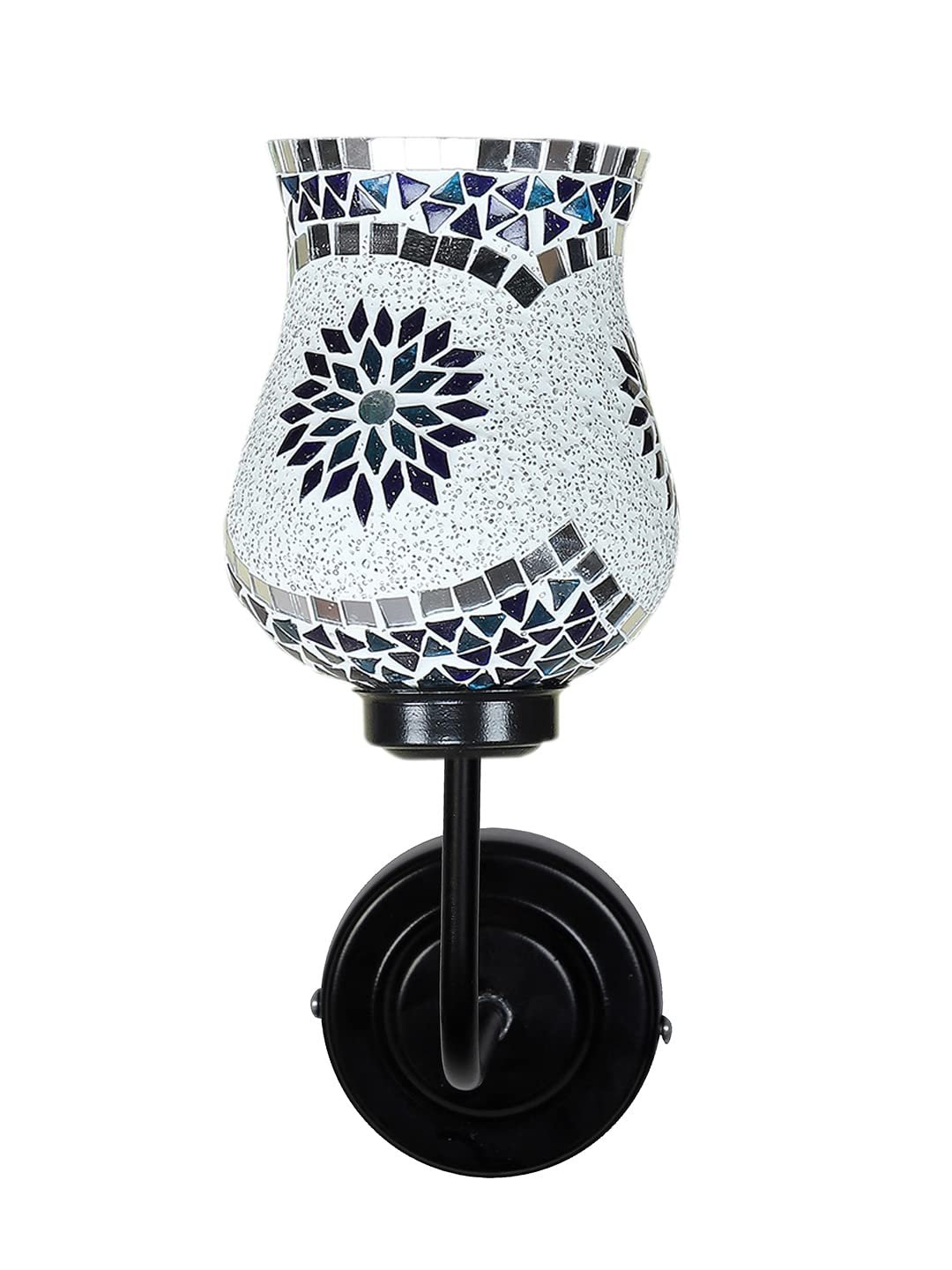 Multicolor Wall Lamp | Elegant Mosaic Glass & Wood Design | Stylish Ambient Light for Home, Office, Living Room, Bedroom, Hallway | Modern Decorative Wall Sconce - Model DGJ15