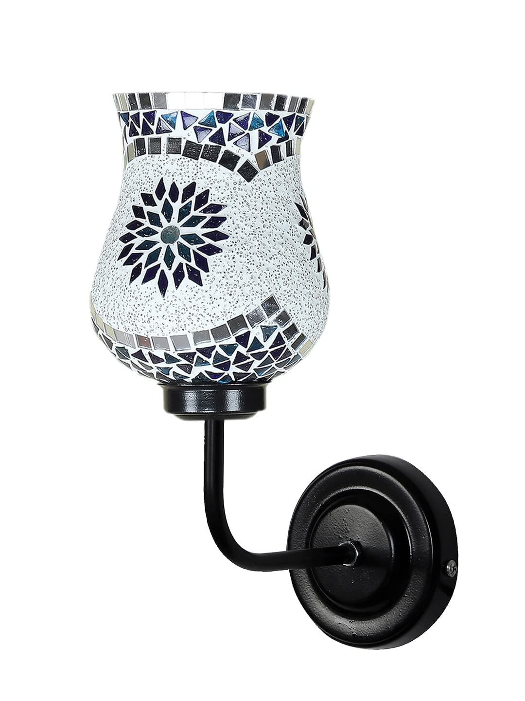 Multicolor Wall Lamp | Elegant Mosaic Glass & Wood Design | Stylish Ambient Light for Home, Office, Living Room, Bedroom, Hallway | Modern Decorative Wall Sconce - Model DGJ15