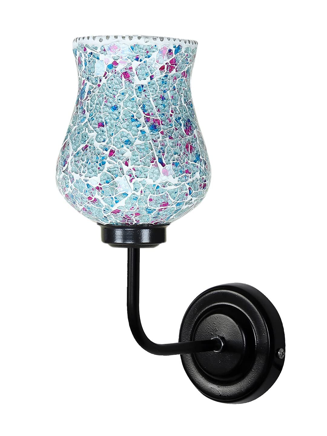 Multicolor Wall Lamp | Elegant Mosaic Glass & Wood Design | Stylish Ambient Light for Home, Office, Living Room, Bedroom, Hallway | Modern Decorative Wall Sconce - Model DGJ16