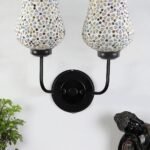 Multicolor Wall Lamp | Elegant Mosaic Glass & Wood Design | Stylish Ambient Light for Home, Office, Living Room, Bedroom, Hallway | Modern Decorative Wall Sconce – Model DGJ17