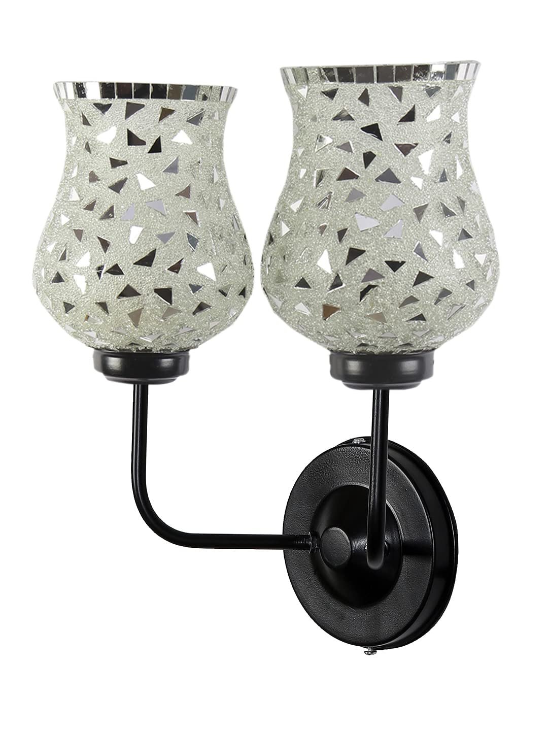Multicolor Wall Lamp | Elegant Mosaic Glass & Wood Design | Stylish Ambient Light for Home, Office, Living Room, Bedroom, Hallway | Modern Decorative Wall Sconce - Model DGJ18