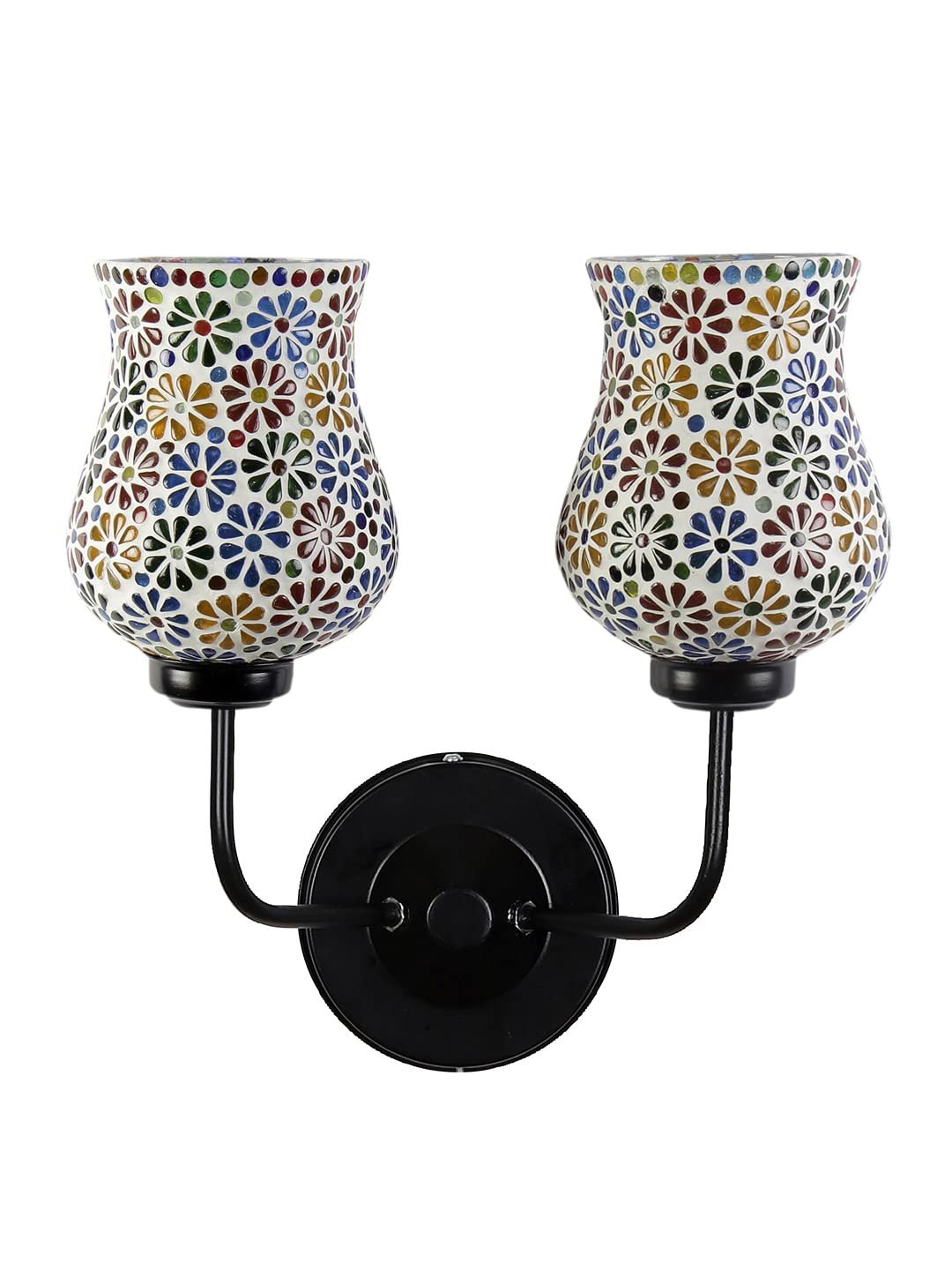 Multicolor Wall Lamp | Elegant Mosaic Glass & Wood Design | Stylish Ambient Light for Home, Office, Living Room, Bedroom, Hallway | Modern Decorative Wall Sconce - Model DGJ19
