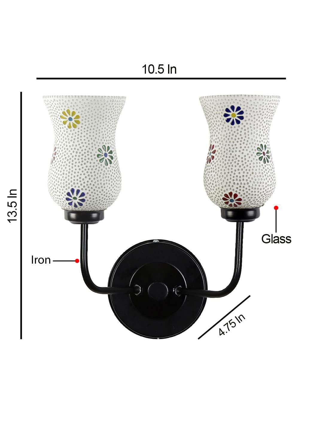 Multicolor Wall Lamp | Elegant Mosaic Glass & Wood Design | Stylish Ambient Light for Home, Office, Living Room, Bedroom, Hallway | Modern Decorative Wall Sconce - Model DGJ22