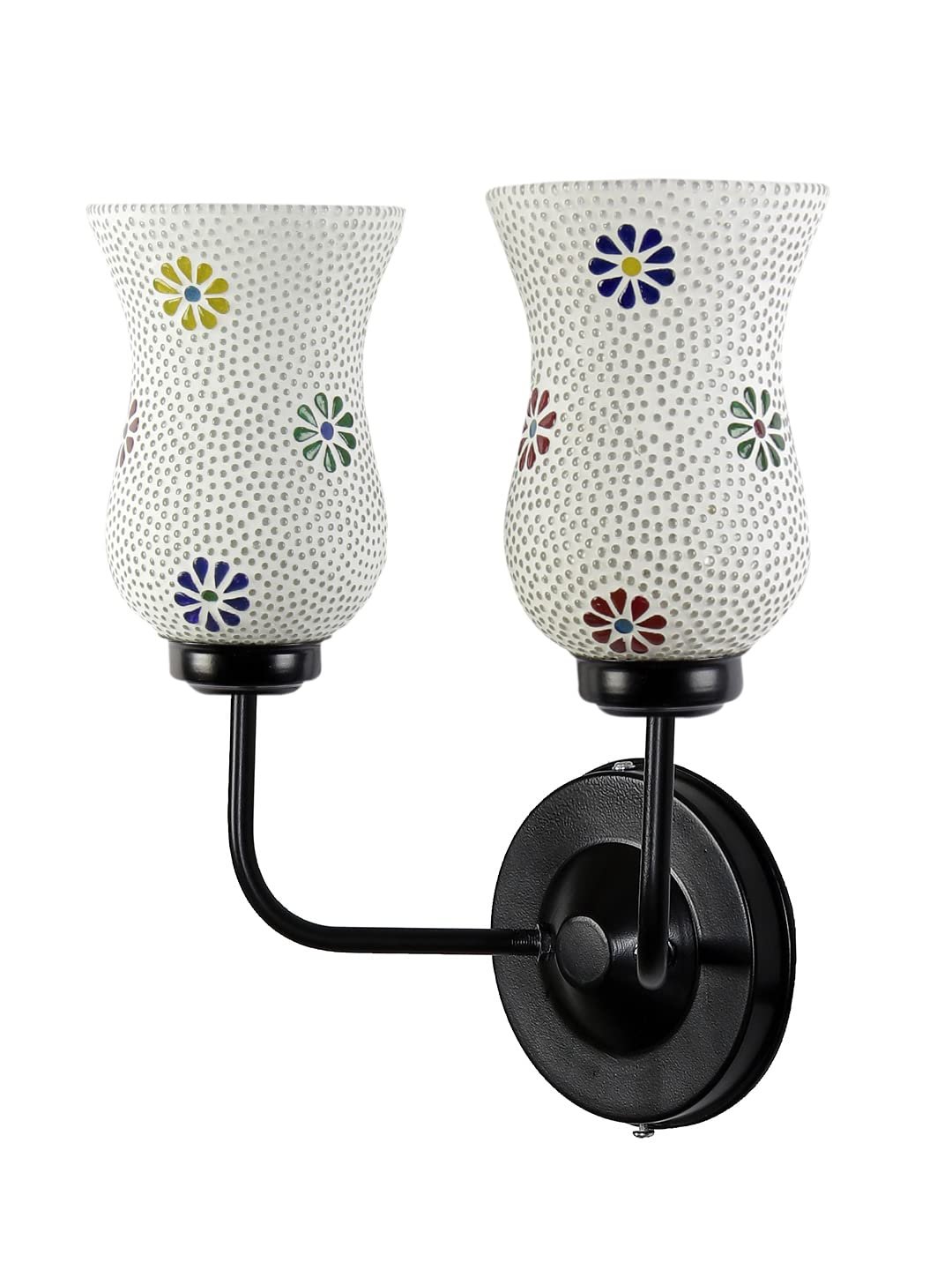 Multicolor Wall Lamp | Elegant Mosaic Glass & Wood Design | Stylish Ambient Light for Home, Office, Living Room, Bedroom, Hallway | Modern Decorative Wall Sconce - Model DGJ22