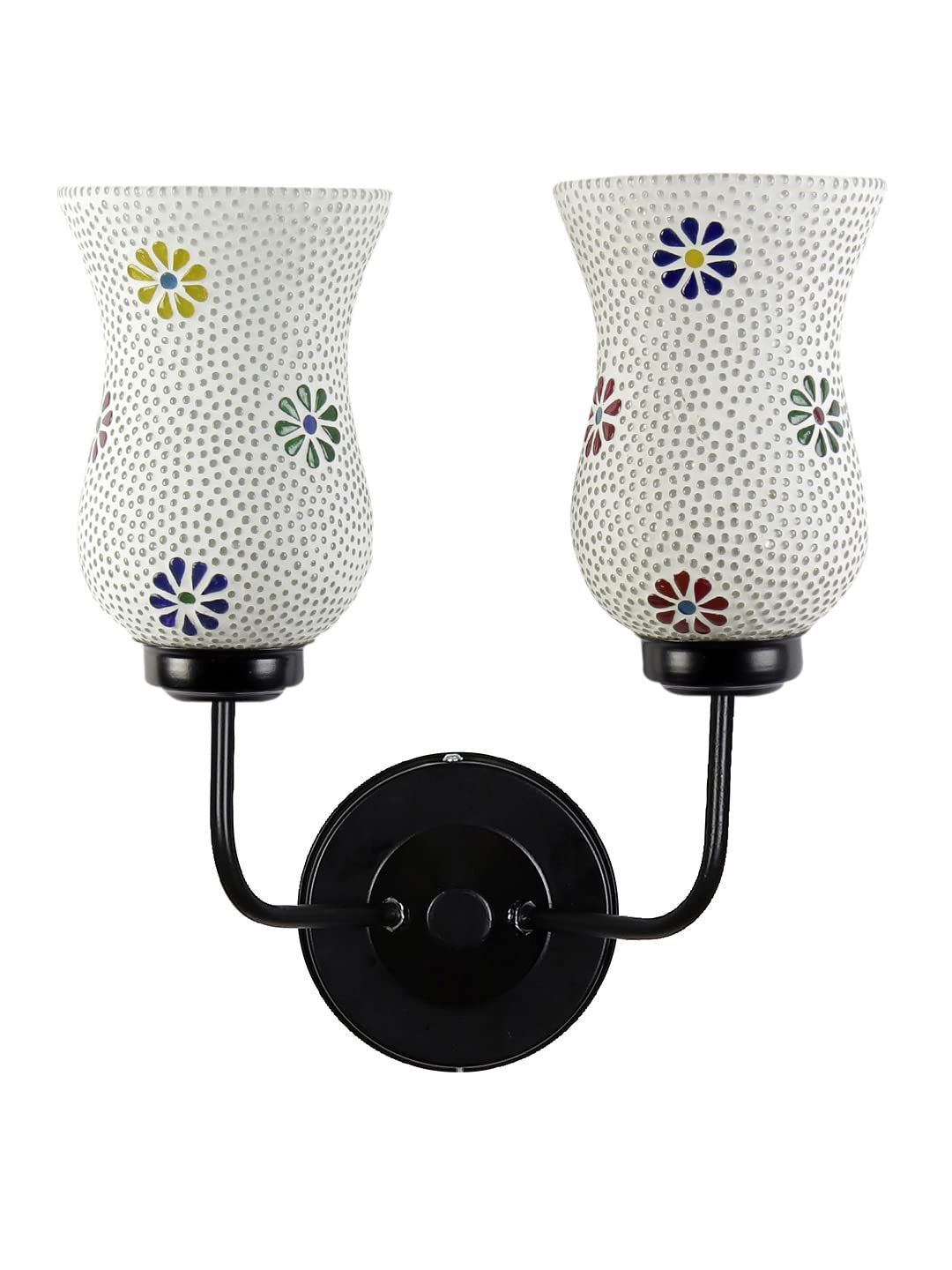 Multicolor Wall Lamp | Elegant Mosaic Glass & Wood Design | Stylish Ambient Light for Home, Office, Living Room, Bedroom, Hallway | Modern Decorative Wall Sconce - Model DGJ22