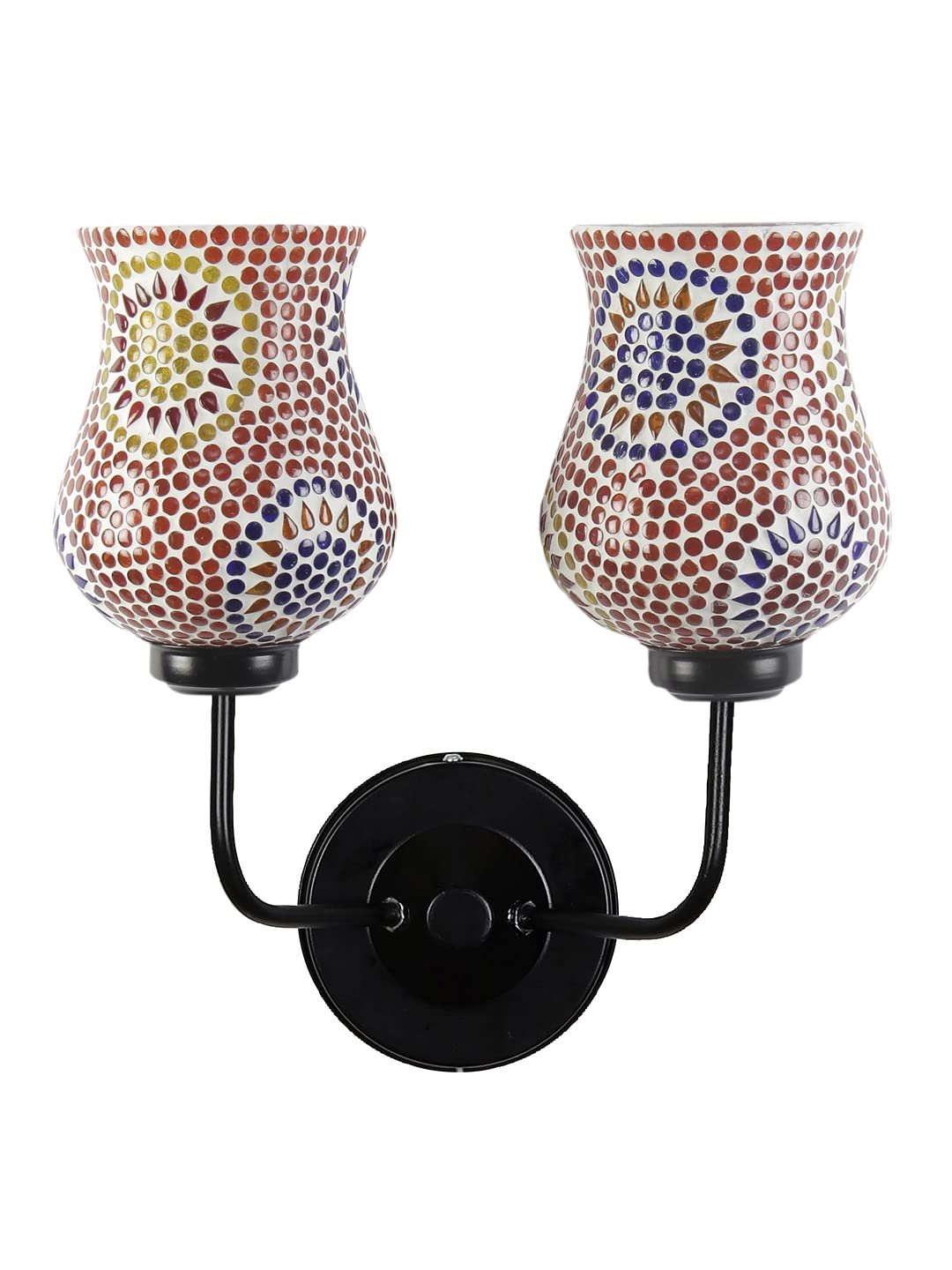 Multicolor Wall Lamp | Elegant Mosaic Glass & Wood Design | Stylish Ambient Light for Home, Office, Living Room, Bedroom, Hallway | Modern Decorative Wall Sconce - Model DGJ23
